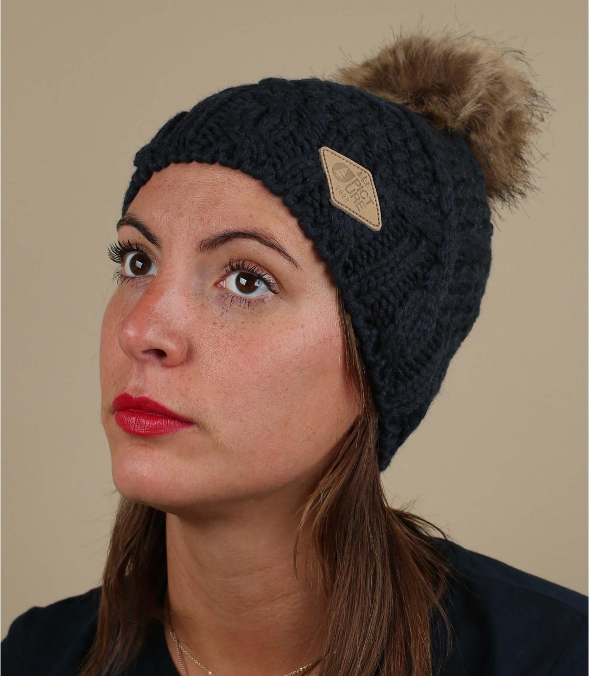 gorro pompóm azul Picture Jude off dark blue